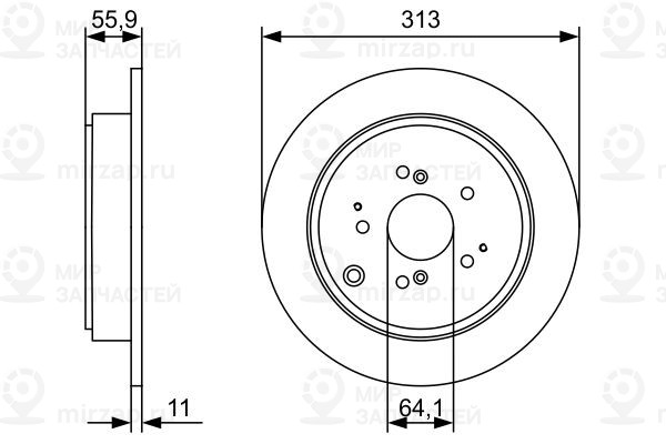Тормозной диск BOSCH 0986479W23