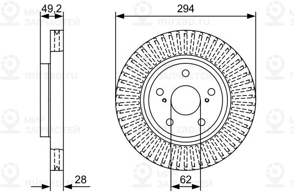 Тормозной диск BOSCH 0986479W40