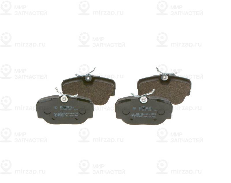 Комплект тормозных колодок, дисковый тормоз BOSCH 0986491730