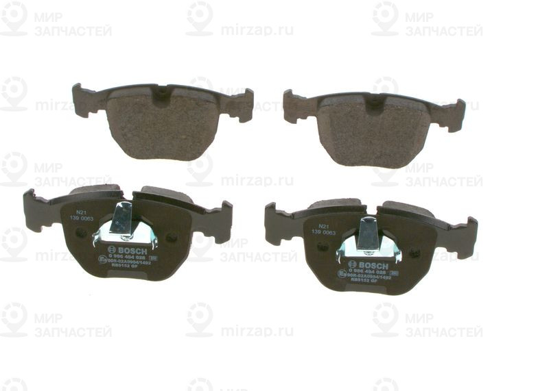 Комплект тормозных колодок, дисковый тормоз BOSCH 0986494028