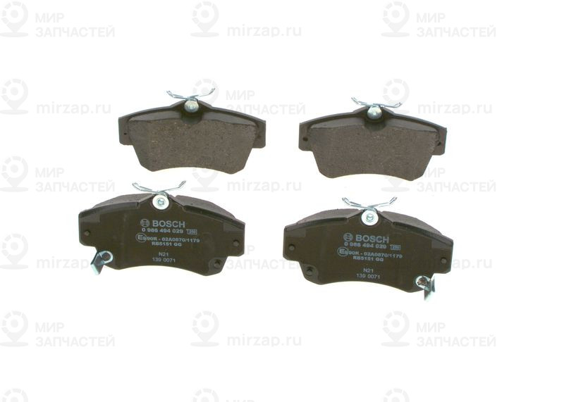 Комплект тормозных колодок, дисковый тормоз BOSCH 0986494029