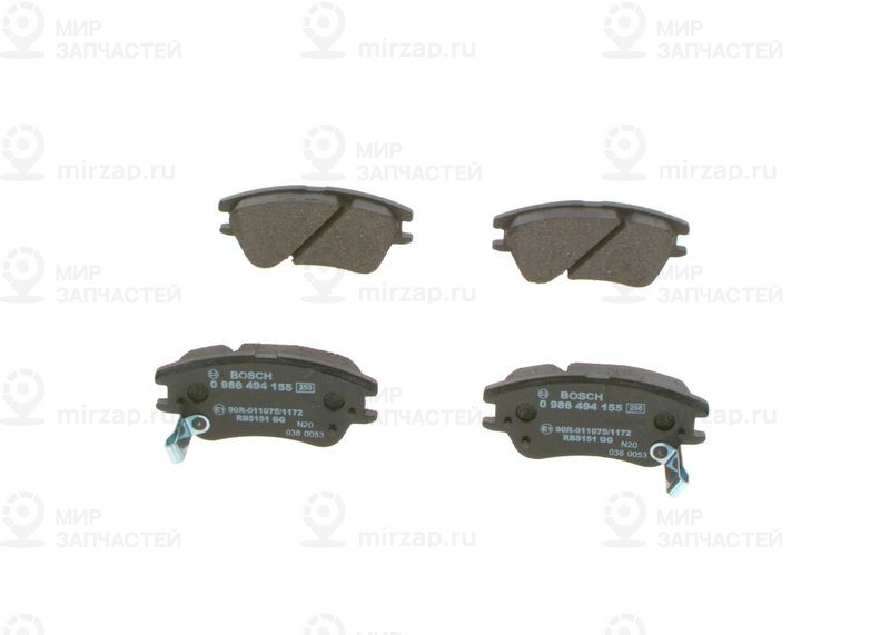 Комплект тормозных колодок, дисковый тормоз BOSCH 0986494155
