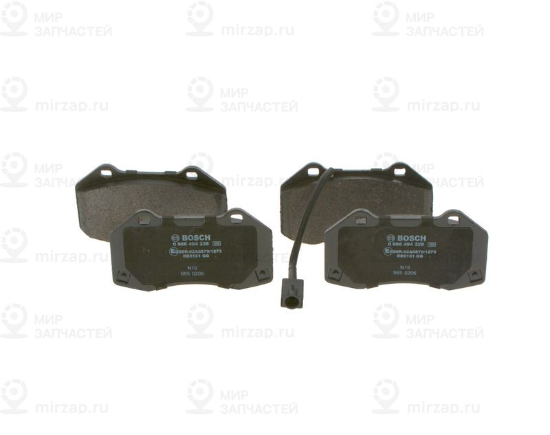 Комплект тормозных колодок, дисковый тормоз BOSCH 0986494228