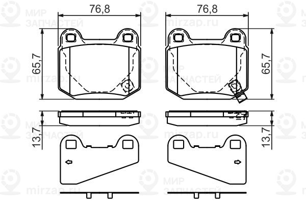 Комплект тормозных колодок, дисковый тормоз BOSCH 0986494229