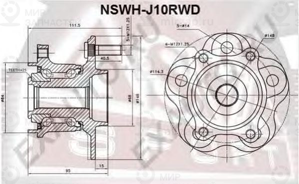 Запчасть ASVA NSWHJ10RWD