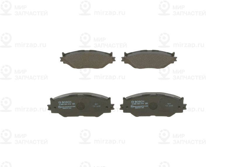 Комплект тормозных колодок, дисковый тормоз BOSCH 0986494316