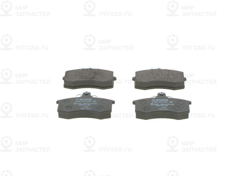 Комплект тормозных колодок, дисковый тормоз BOSCH 0986494533