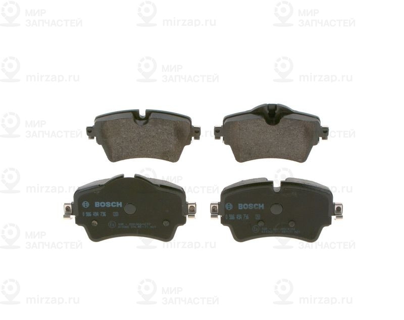 Комплект тормозных колодок, дисковый тормоз BOSCH 0986494736