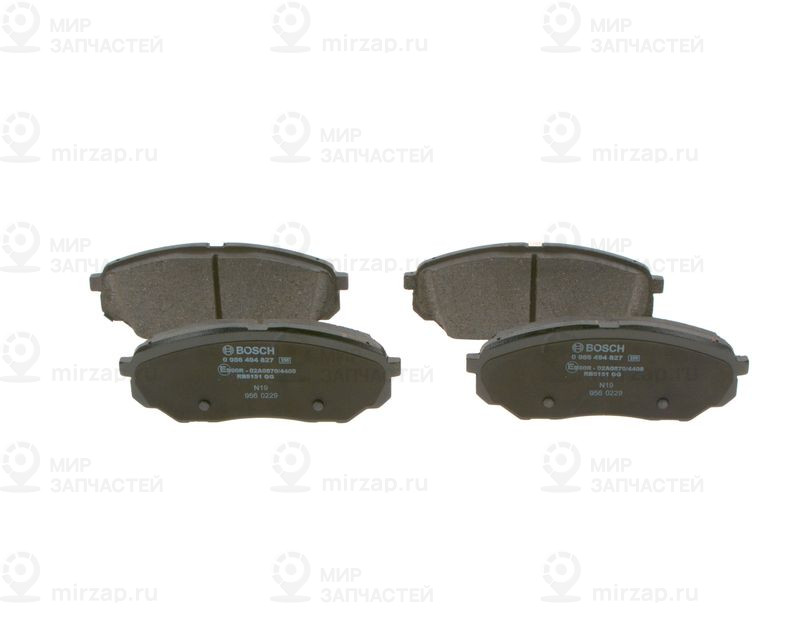 Комплект тормозных колодок, дисковый тормоз BOSCH 0986494827