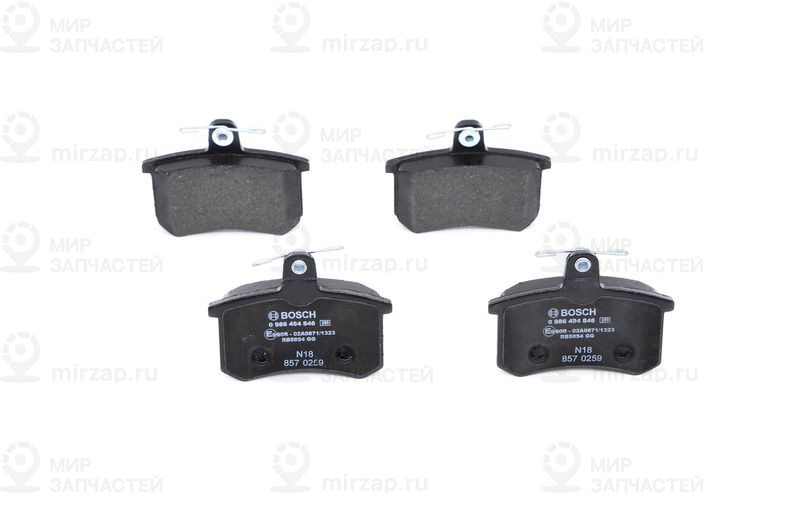Комплект тормозных колодок, дисковый тормоз BOSCH 0986494846