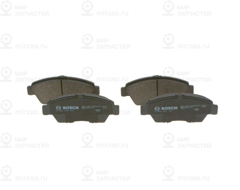 Комплект тормозных колодок, дисковый тормоз BOSCH 0986494921