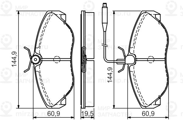 Комплект тормозных колодок, дисковый тормоз BOSCH 0986495056
