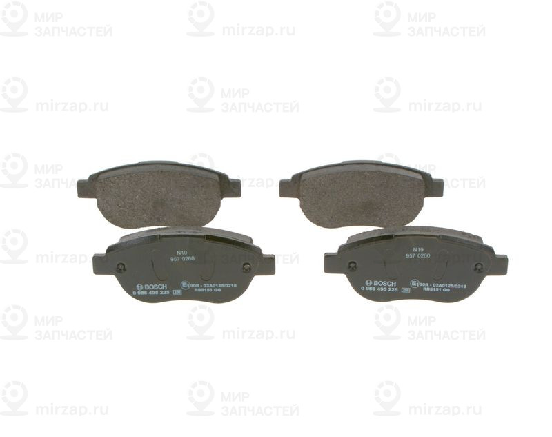 Комплект тормозных колодок, дисковый тормоз BOSCH 0986495225