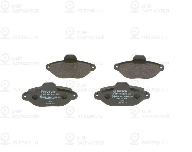 Комплект тормозных колодок, дисковый тормоз BOSCH 0986495255