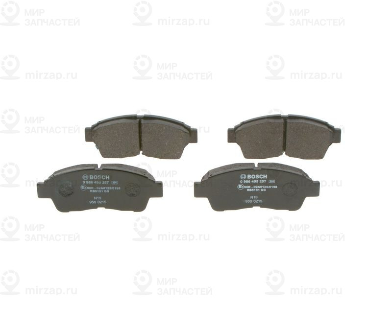 Комплект тормозных колодок, дисковый тормоз BOSCH 0986495257