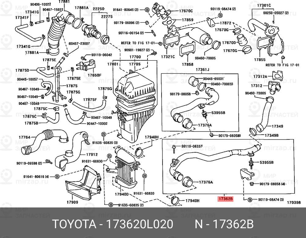 Запчасть TOYOTA 173620L020