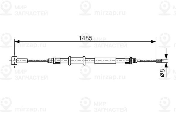 Тросик, cтояночный тормоз BOSCH 1987482214