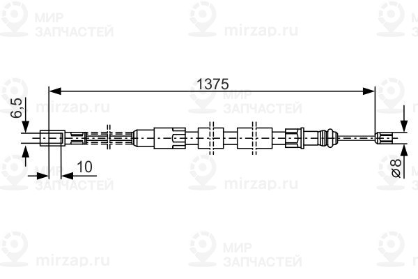 Тросик, cтояночный тормоз BOSCH 1987482216