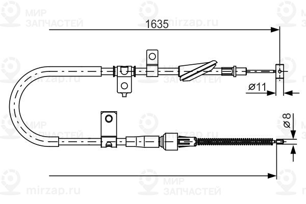 Тросик, cтояночный тормоз BOSCH 1987482258