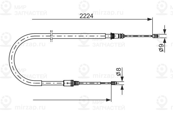 Тросик, cтояночный тормоз BOSCH 1987482303