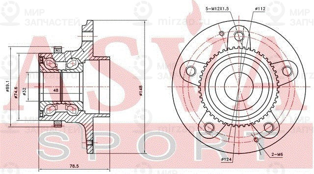 Запчасть ASVA SYWHNACR