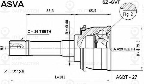 Запчасть ASVA SZGVT