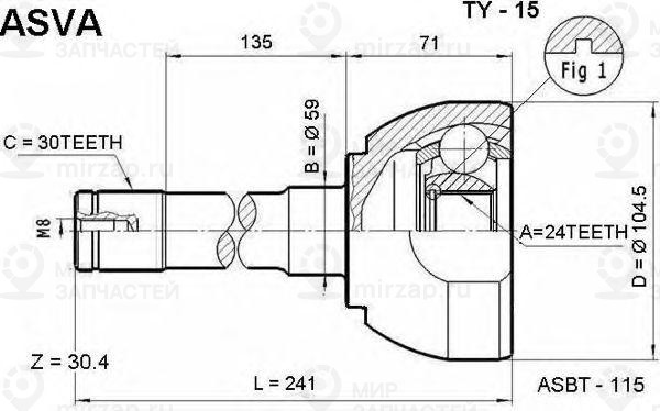 Запчасть ASVA TY15