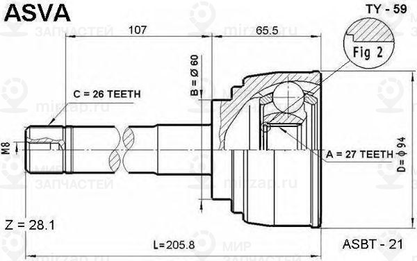 Запчасть ASVA TY59