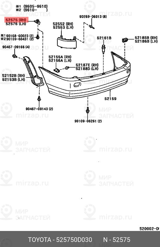 Запчасть TOYOTA 525750D030