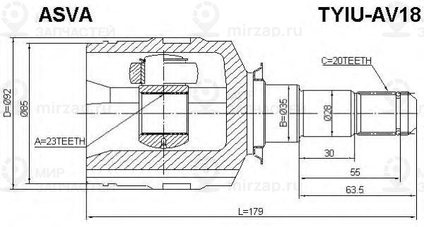 Запчасть ASVA TYIUAV18