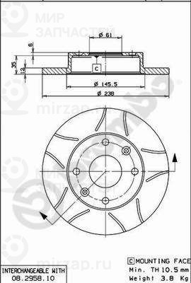 Тормозной диск BREMBO 08295875