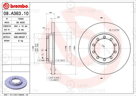 Запчасть BREMBO 08A36310