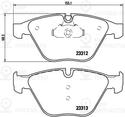 Комплект тормозных колодок, дисковый тормоз BREMBO P06054