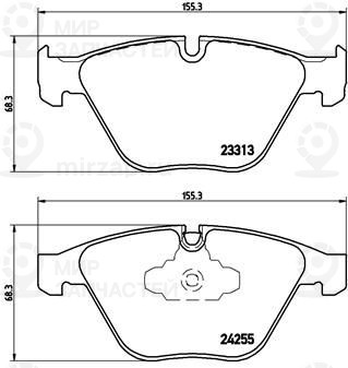 Комплект тормозных колодок, дисковый тормоз BREMBO P06055