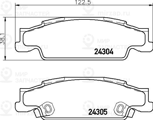 Комплект тормозных колодок, дисковый тормоз BREMBO P09007