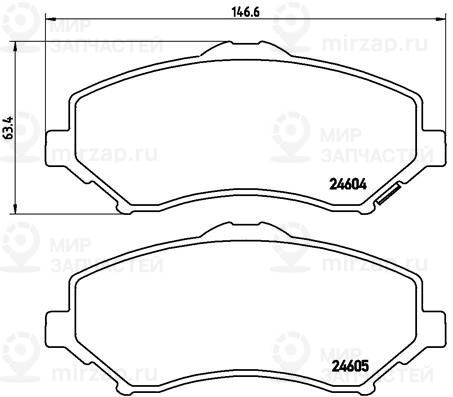 Комплект тормозных колодок, дисковый тормоз BREMBO P11025