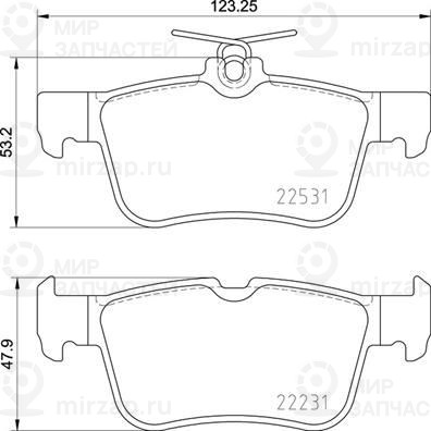 Комплект тормозных колодок, дисковый тормоз BREMBO P24175