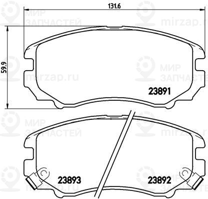 Комплект тормозных колодок, дисковый тормоз BREMBO P30018