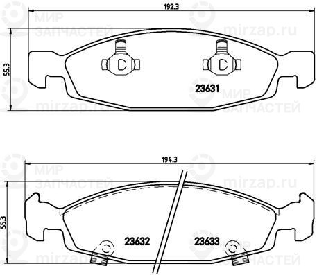 Комплект тормозных колодок, дисковый тормоз BREMBO P37005