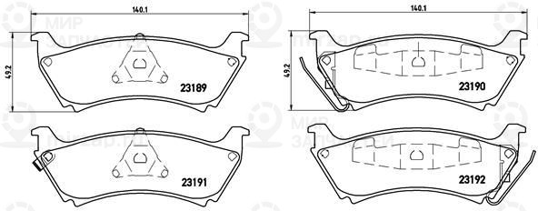 Комплект тормозных колодок, дисковый тормоз BREMBO P50040