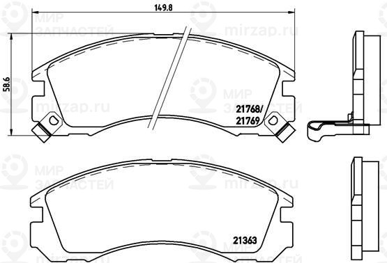 Комплект тормозных колодок, дисковый тормоз BREMBO P54017