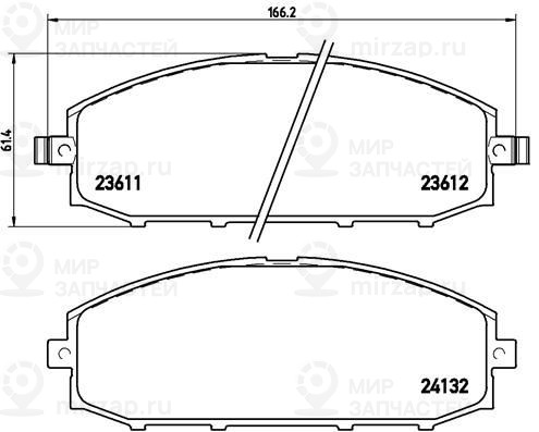 Комплект тормозных колодок, дисковый тормоз BREMBO P56041