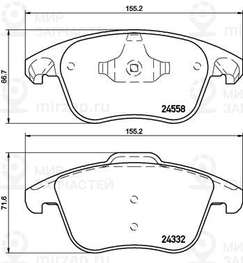 Комплект тормозных колодок, дисковый тормоз BREMBO P61117