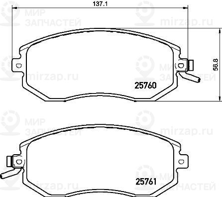 Комплект тормозных колодок, дисковый тормоз BREMBO P78021