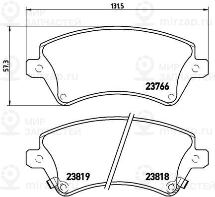 Комплект тормозных колодок, дисковый тормоз BREMBO P83064