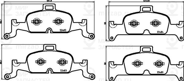 Комплект тормозных колодок, дисковый тормоз BREMBO P85164