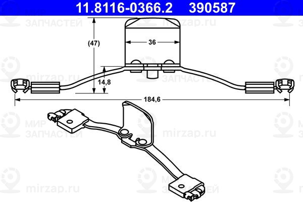 Пружина, тормозной суппорт ATE 11811603662