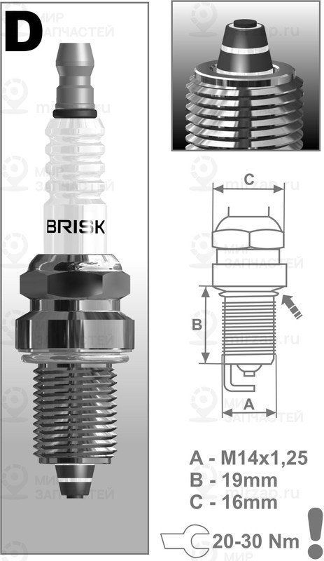 Запчасть BRISK DR14ZC
