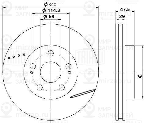 Тормозной диск TRIALLI DF0813S