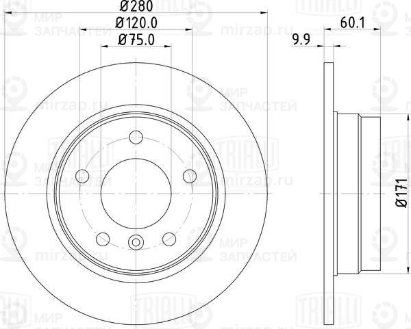 Тормозной диск TRIALLI DF270058